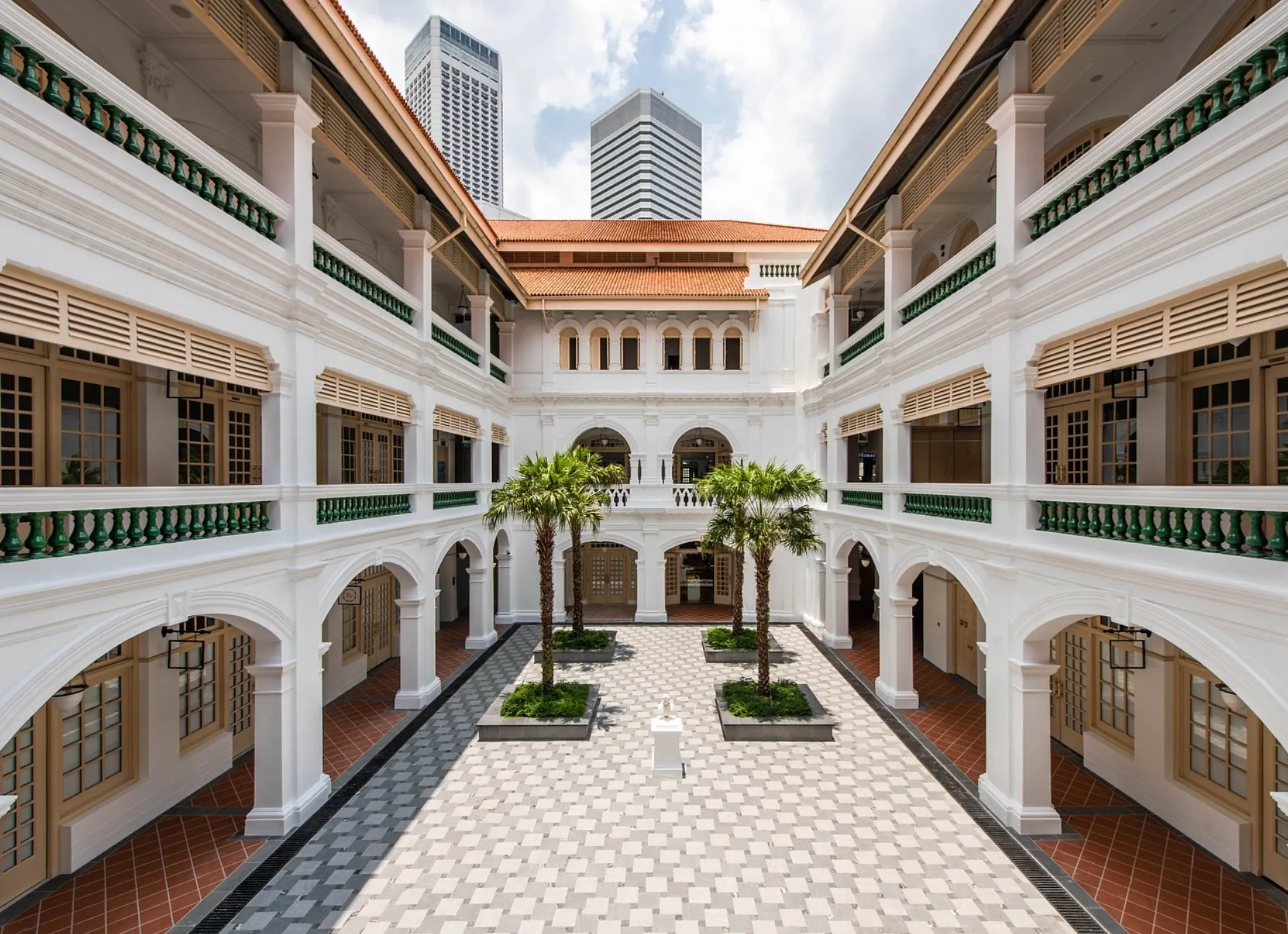 The Raffles Hotel courtyard